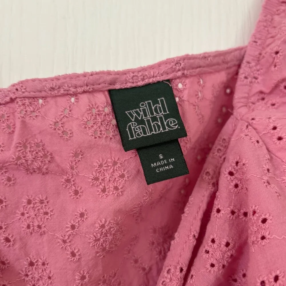 Wild Fable Pink Eyelet Top - Picture 2 of 4